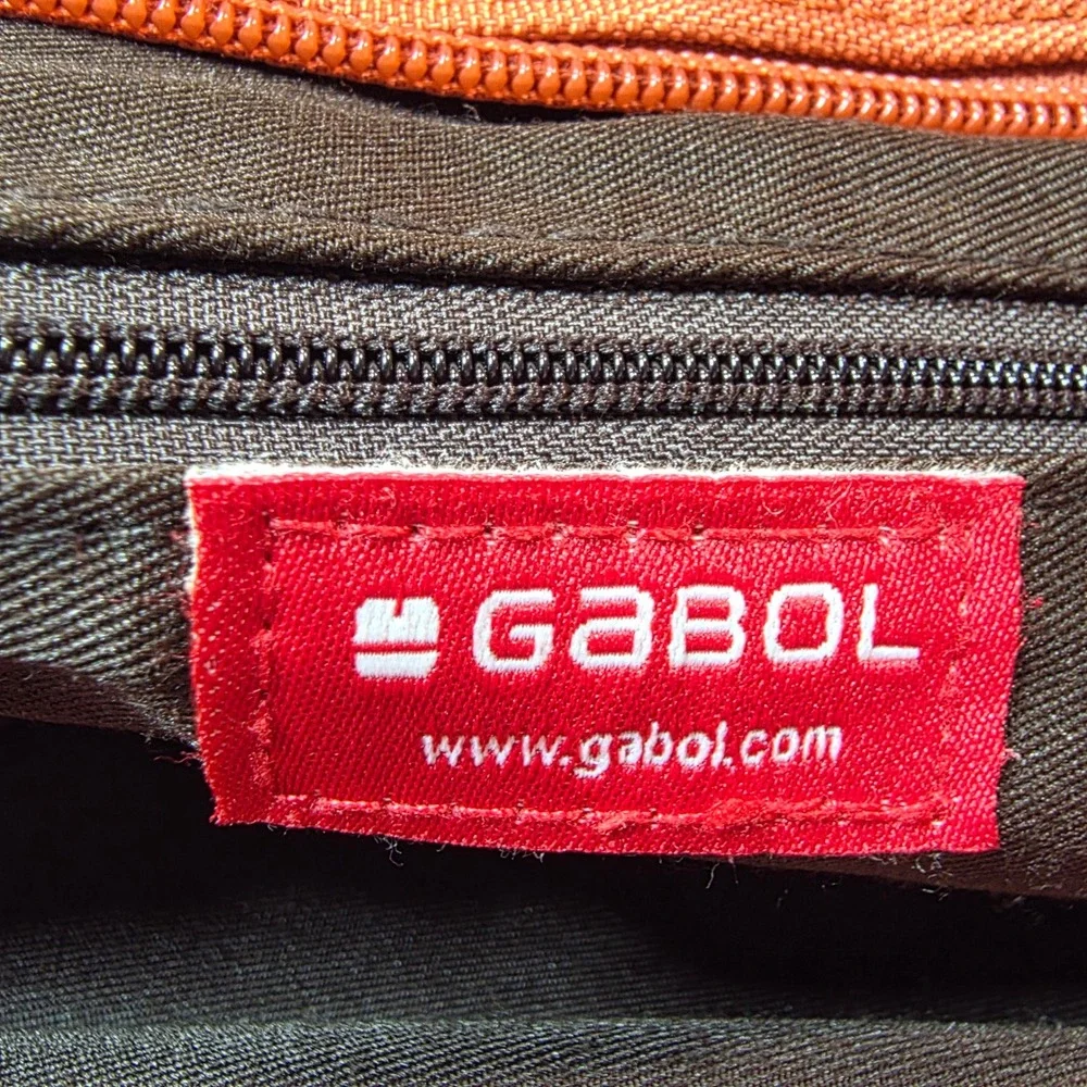 Gabol Spain Messenger Bag Leather Flap Orange Dark Brown Crossbody Adjustable